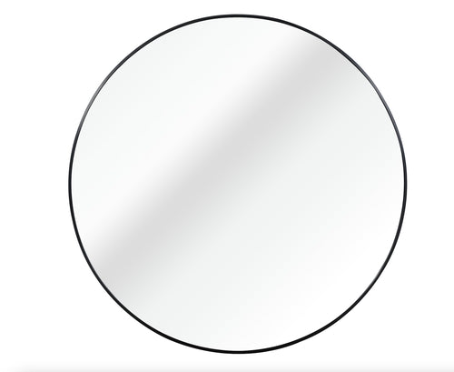39 Inch Black Metal Framed Round Bathrrom Mirror for Wall.