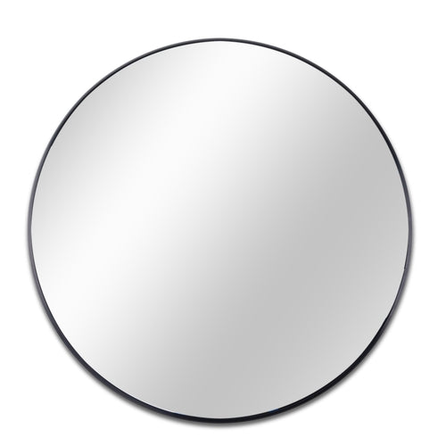 39 Inch Black Metal Framed Round Bathrrom Mirror for Wall.